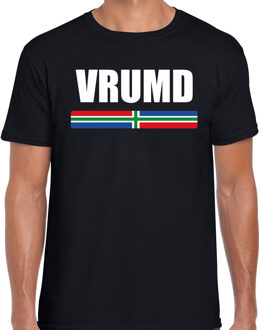 Bellatio Decorations Vrumd met vlag Groningen t-shirts Gronings dialect zwart voor heren L