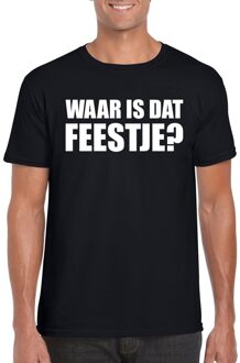Bellatio Decorations Waar is dat feestje heren T-shirt zwart