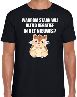 Bellatio Decorations Waarom negatief in het nieuws hamsteren t-shirt zwart voor heren 2XL