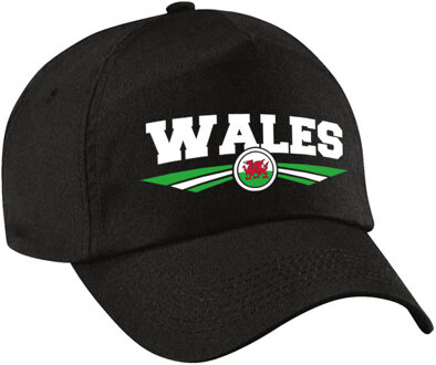 Bellatio Decorations Wales landen pet / baseball cap zwart voor kinderen - Verkleedhoofddeksels