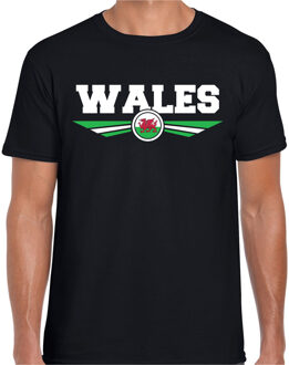 Bellatio Decorations Wales landen t-shirt zwart heren XL