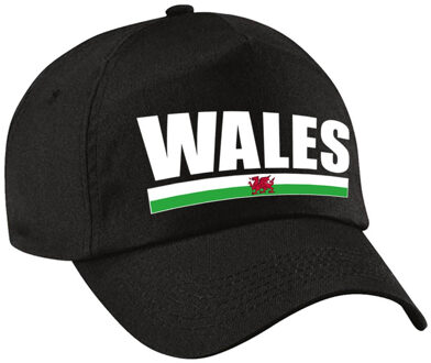 Bellatio Decorations Wales supporter pet / cap Verenigd Koninkrijk zwart kinderen