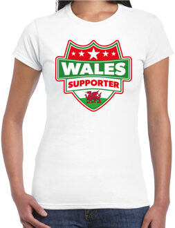 Bellatio Decorations Wales supporter schild t-shirt wit voor dames - Wales landen t-shirt / kleding - EK / WK / Olympische spelen outfit XS