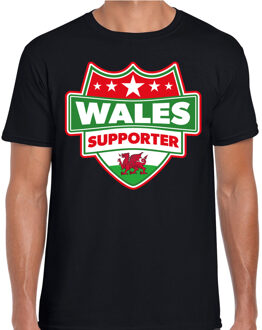 Bellatio Decorations Wales supporter schild t-shirt zwart voor heren - Wales landen t-shirt / kleding - EK / WK / Olympische spelen outfit 2XL