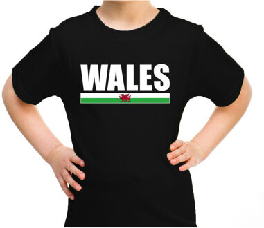 Bellatio Decorations Wales / UK supporter t-shirt zwart voor kids XS (110-116)