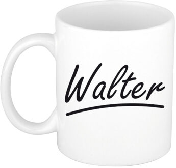 Bellatio Decorations Walter voornaam kado beker / mok sierlijke letters - gepersonaliseerde mok met naam - Naam mokken Multikleur