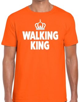 Bellatio Decorations Wandel t-shirt Walking King oranje heren 2XL