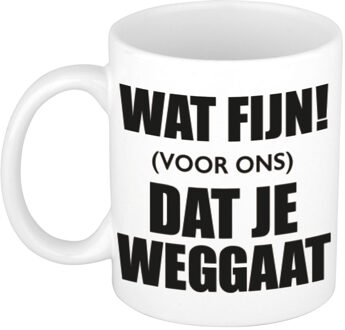 Bellatio Decorations Wat fijn dat je weggaat pensioen mok / beker wit 300 ml