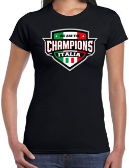 Bellatio Decorations We are the champions Italia / Italie supporter t-shirt zwart voor dames