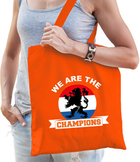 Bellatio Decorations We are the champions supporter cadeau tas oranje voor dames en heren