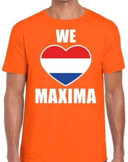 Bellatio Decorations We hart Maxima t-shirt oranje voor heren 2XL - Feestshirts