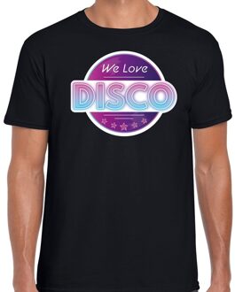 Bellatio Decorations We love disco feest t-shirt zwart voor heren