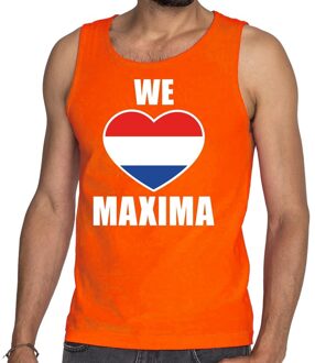 Bellatio Decorations We Love Maxima tanktop/mouwloos shirt oranje heren 2XL - Feestshirts