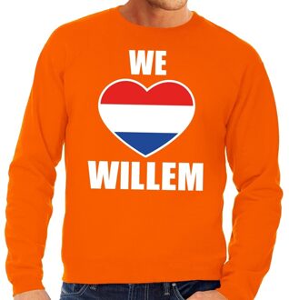 Bellatio Decorations We Love Willem sweater oranje heren 2XL - Feesttruien