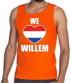 Bellatio Decorations We Love Willem tanktop/mouwloos shirt oranje heren 2XL - Feestshirts