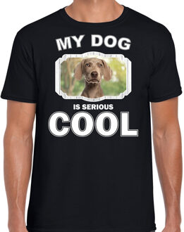 Bellatio Decorations Weimaraner honden t-shirt my dog is serious cool zwart - heren - Weimaraners liefhebber cadeau shirt 2XL