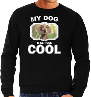 Bellatio Decorations Weimaraner  honden trui / sweater my dog is serious cool zwart - heren - Weimaraners liefhebber cadeau sweaters 2XL