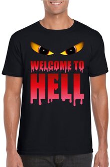 Bellatio Decorations Welcome to hell Halloween Duivel t-shirt zwart heren