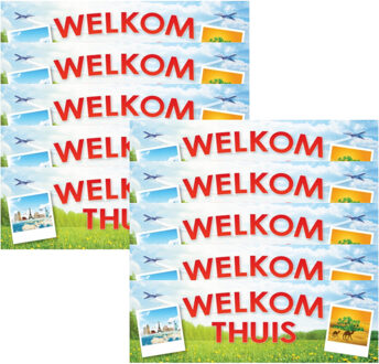 Bellatio Decorations Welkom thuis sticker - 10x - 19.6 x 6.5 cm - Versiering