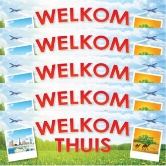 Bellatio Decorations Welkom thuis sticker - 5x - 19.6 x 6.5 cm - Versiering