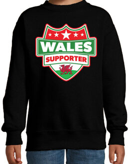 Bellatio Decorations Welsh / Wales schild supporter sweater zwart voor kinderen