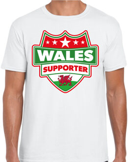 Bellatio Decorations Welsh / Wales schild supporter t-shirt wit voor heren