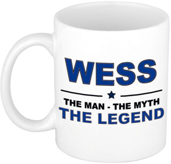 Bellatio Decorations Wess The man, The myth the legend collega kado mokken/bekers 300 ml Donkerblauw