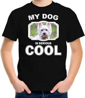 Bellatio Decorations West terrier honden t-shirt my dog is serious cool zwart - kinderen - West terriers liefhebber cadeau shirt L (146-152)