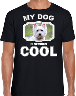 Bellatio Decorations West terrier honden t-shirt my dog is serious cool zwart voor heren