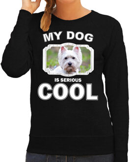 Bellatio Decorations West terrier honden trui / sweater my dog is serious cool zwart - dames - West terriers liefhebber cadeau sweaters 2XL