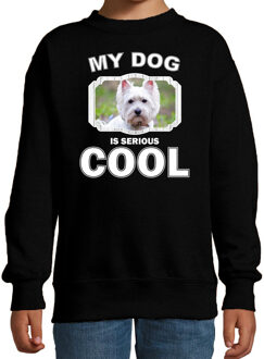 Bellatio Decorations West terrier honden trui / sweater my dog is serious cool zwart - kinderen - West terriers liefhebber cadeau sweaters 12-13 jaar (152/164)