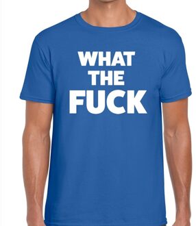 Bellatio Decorations What The Fuck heren T-shirt blauw M