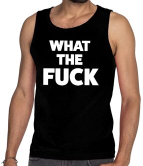 Bellatio Decorations What the Fuck tanktop / mouwloos shirt zwart heren 2XL