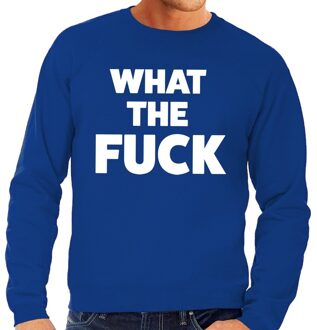 Bellatio Decorations What the Fuck tekst sweater blauw L