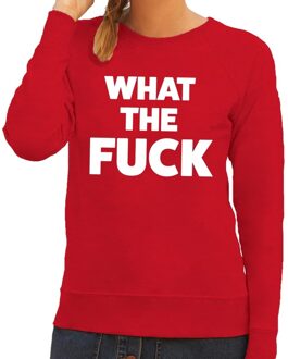 Bellatio Decorations What the Fuck tekst sweater rood voor dames 2XL