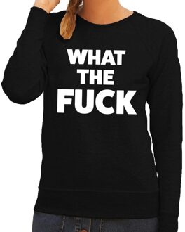 Bellatio Decorations What the Fuck tekst sweater zwart voor dames XS