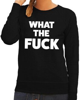 Bellatio Decorations What the Fuck tekst sweater zwart voor dames