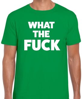 Bellatio Decorations What the Fuck tekst t-shirt groen heren 2XL