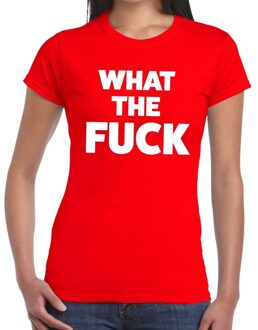 Bellatio Decorations What the Fuck tekst t-shirt rood dames XS