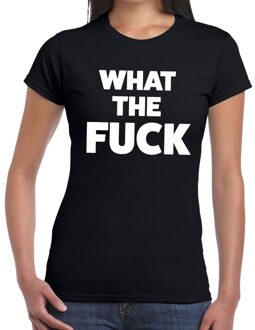 Bellatio Decorations What the Fuck tekst t-shirt zwart dames