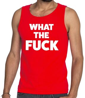 Bellatio Decorations What the Fuck tekst tanktop / mouwloos shirt rood 2XL