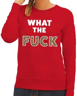 Bellatio Decorations What the Fuck tijger print tekst sweater rood voor dames 2XL