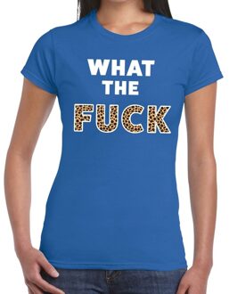 Bellatio Decorations What the Fuck tijger print tekst t-shirt blauw dames