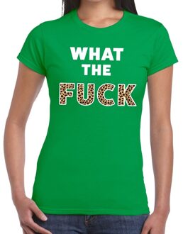 Bellatio Decorations What the Fuck tijger print tekst t-shirt groen dames 2XL