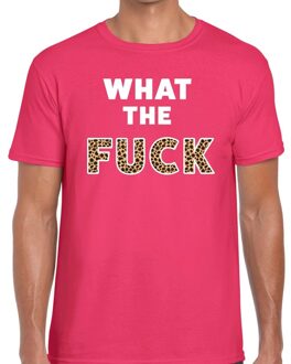 Bellatio Decorations What the Fuck tijger print tekst t-shirt roze heren 2XL