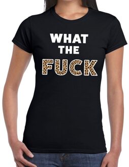 Bellatio Decorations What the Fuck tijger print tekst t-shirt zwart dames 2XL