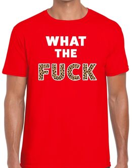 Bellatio Decorations What the Fuck tijgerprint heren T-shirt rood 2XL