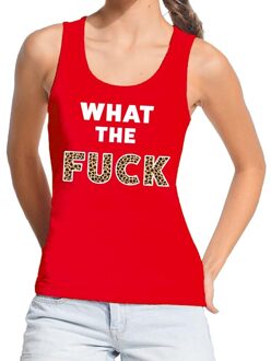 Bellatio Decorations What the Fuck tijgerprint tanktop / mouwloos shirt rood dames L