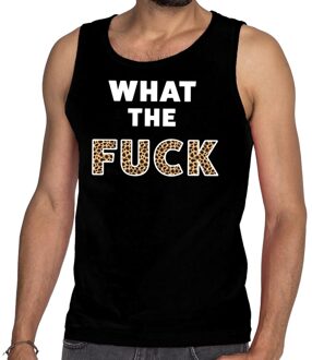 Bellatio Decorations What the Fuck tijgerprint tanktop / mouwloos shirt zwart heren 2XL