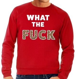 Bellatio Decorations What the Fuck tijgerprint tekst sweater rood 2XL